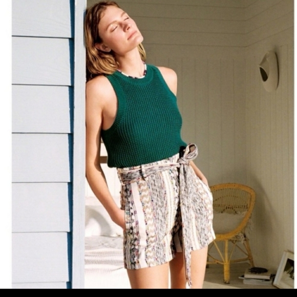 NWT Anthrpologie Quinn Green Sweater Vest Knit Top Sleeveless 100% C… - Picture 3 of 14